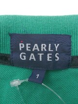 ◇ ◎ pearly gates パーリーゲイツ 鹿の子 刺繍 半袖 ポロシャツ サイズ1 グリーン レディース 1002800851355_画像3