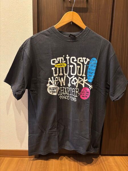 STUSSY Tシャツ NEW YORK CHAPTER ブラック Lサイズ 古着