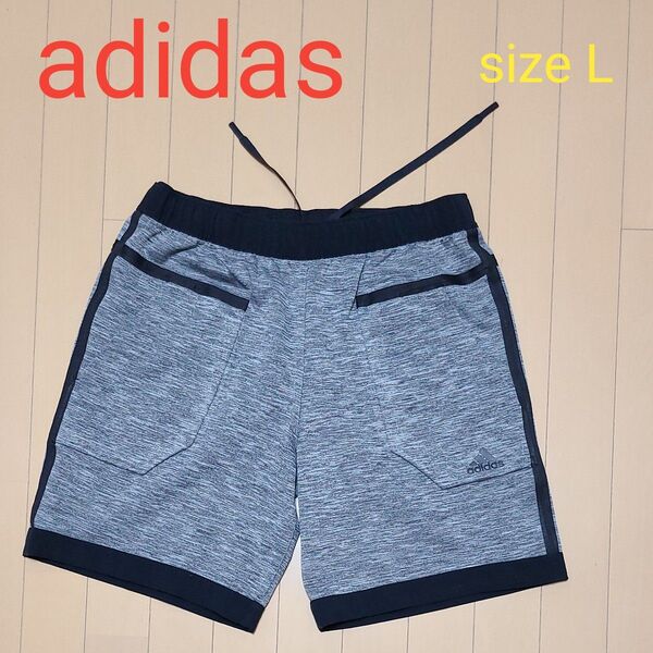 adidas アディダス メンズ ハーフパンツ トレーニング ランニング ウォーキング Lサイズ グレー×ブラック ファッション
