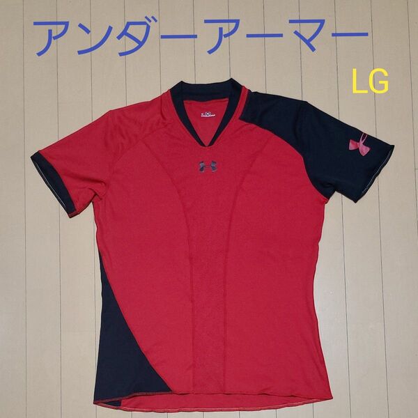 アンダーアーマー 半袖 Tシャツ トレーニングウェア ランニング ウォーキング LG レッド×ブラック