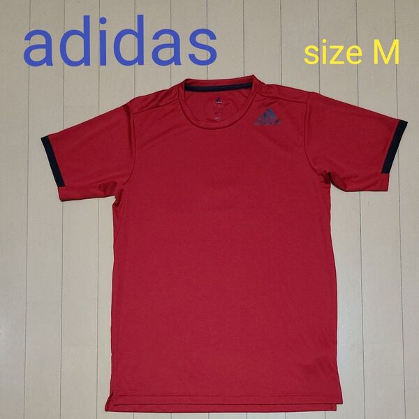 adidas アディダス 半袖 Tシャツ Mサイズ レッド トレーニングウェア ランニング ウォーキング
