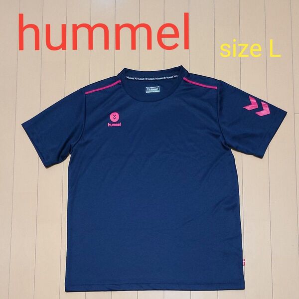hummel ヒュンメル メンズ ランニング Tシャツ L ネイビー トレーニング ウォーキング