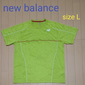 new balance ニューバランス メンズ 半袖 Tシャツ L グリーン トレーニング ウォーキング