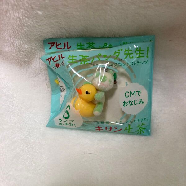 アヒルに乗った!生茶パンダ先生!マスコットストラップ