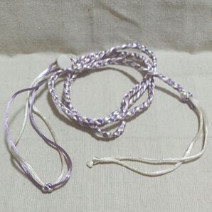 小動物用 組紐 白×薄紫 ハンドメイド