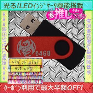 +ヘアバンド1個(お得)+新品 USBメモリ 64GB×1個《№26》