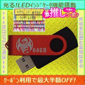 +ヘアバンド1個(お得)+新品 USBメモリ 64GB×1個《№28》