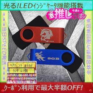 +ヘアバンド1個(お得)+新品 USBメモリ 8GB×2個《№32》