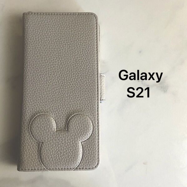 Galaxy S21 5G SC-51B/SCG09ケース 手帳型 マグネット ストラップ 付 カード収納 横置きスタンド グレー