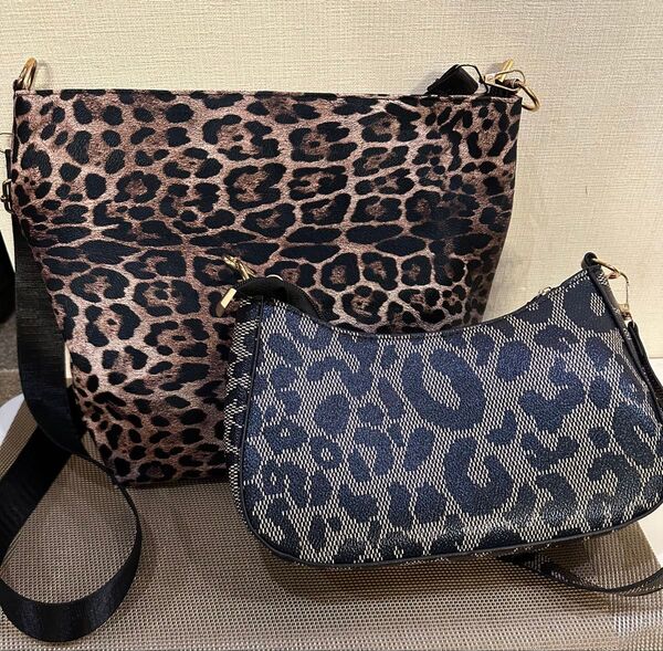 新品◆ヒョウ柄 レオパード ショルダーバッグ 2点セット