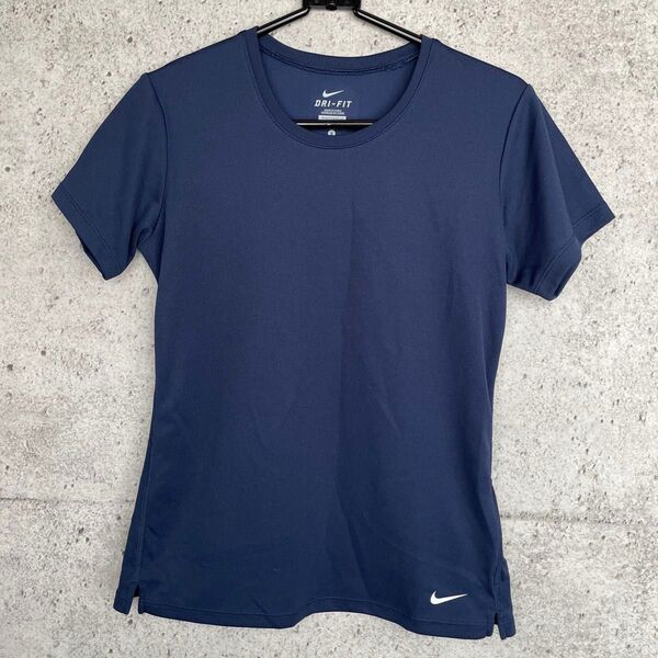 NIKE DRI-FIT Tシャツ ネイビー レディースS トレーニング ランニング ヨガ