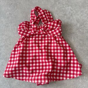 ★カテゴリー変更OK ★ ギンガムチェック 赤 水着 女の子 petit main