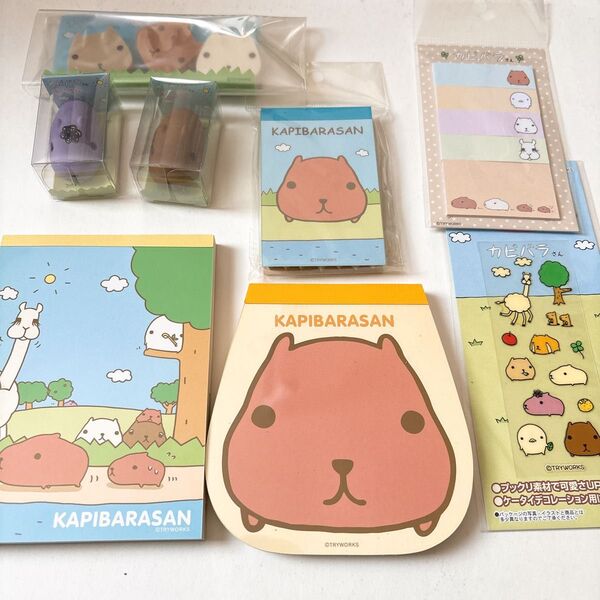カピバラさん 文房具セット メモ帳 消しゴム シール 付箋