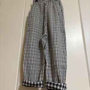 新品★140cm チェックパンツ グレー ニッセンイージーパンツ ウエストゴム