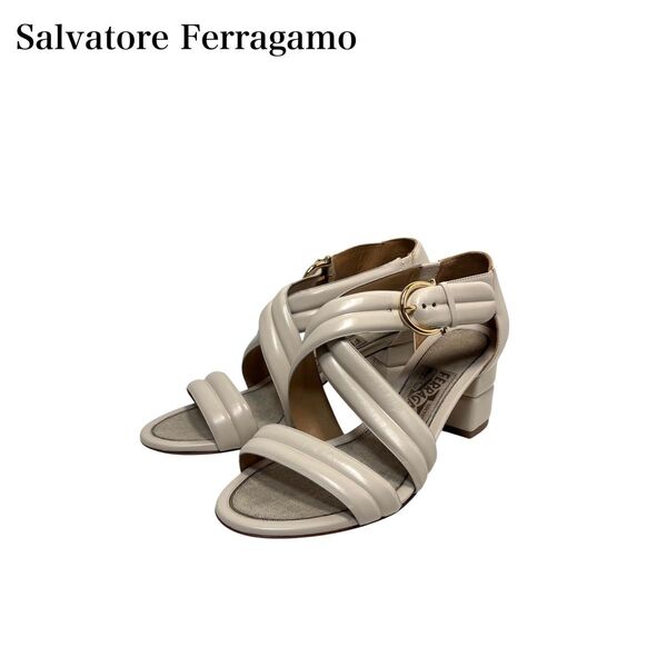 【未使用品 】Salvatore Ferragamo サルヴァトーレフェラガモ ガンチーニ サンダル ミュール ゴールド金具