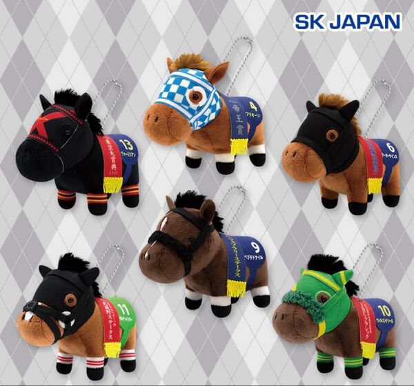 サラブレッドコレクション マスコットボールチェーン28 全6種セット 馬 競馬 名馬 ぬいぐるみ