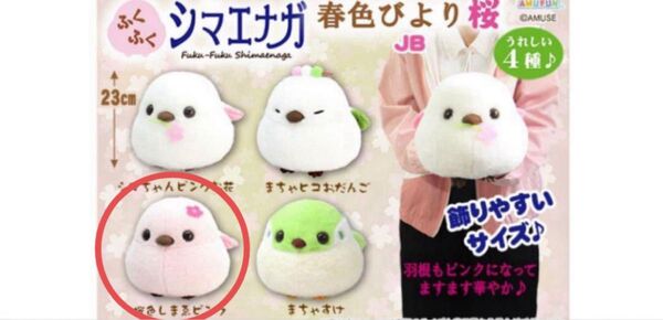 ふくふくシマエナガ 春色びより 桜 JB ぬいぐるみ 桜色しまゑピンク 北海道