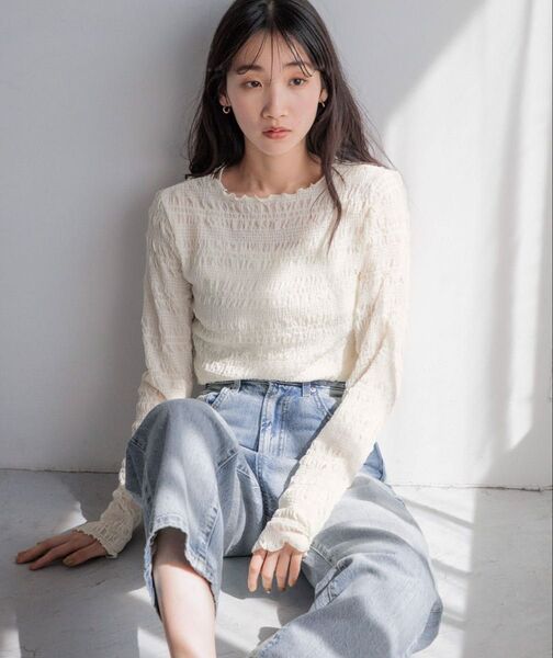 【新品タグ付き】 LOWRYS FARM シャーリングプルオーバーLS