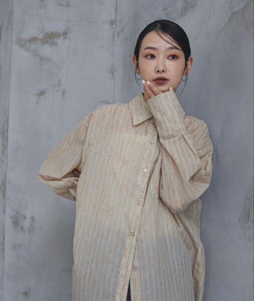 【新品・タグ付き】 feepur 2wayシアーストライプシャツ