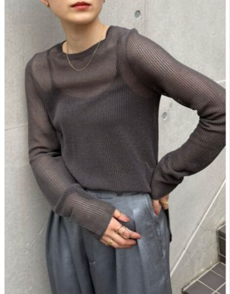 【新品・タグ付き】 STYLEMIXER メッシュロングスリーブニット
