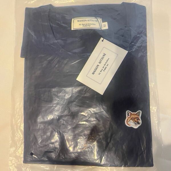 maison kitsune キツネ メゾンキツネ ワンポイント ネイビー Tシャツ 半袖 Mサイズ