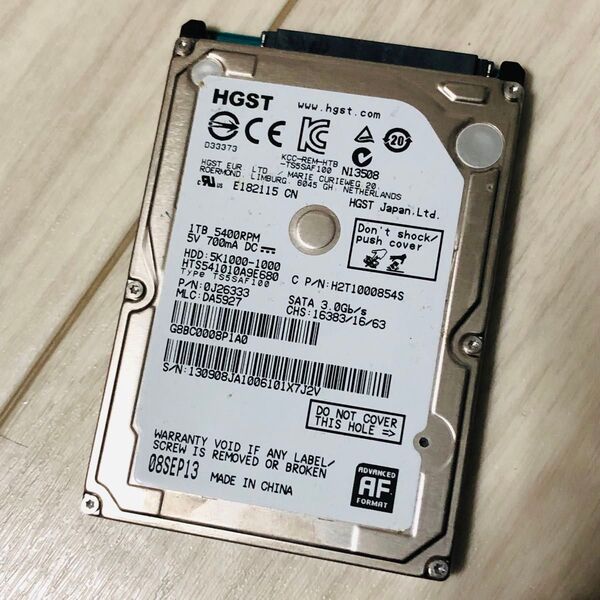 中古2.5インチ sata HDD 1TB