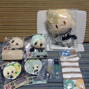 刀剣乱舞 源氏兄弟 御伴くじ ぬーどるストッパー 髭切・膝丸グッズセット 御伴ぬいぐるみ マスコット コースター 靴下 アクキー