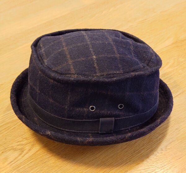 grace hats ポークパイハット チェック柄 ブラック