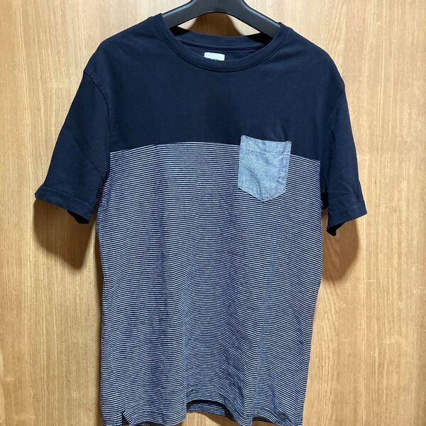 ZARA ネイビー ストライプ Tシャツ S