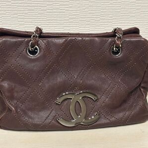CHANEL ハンドバッグ ヴィンテージ ココマーク ブラウン レザー