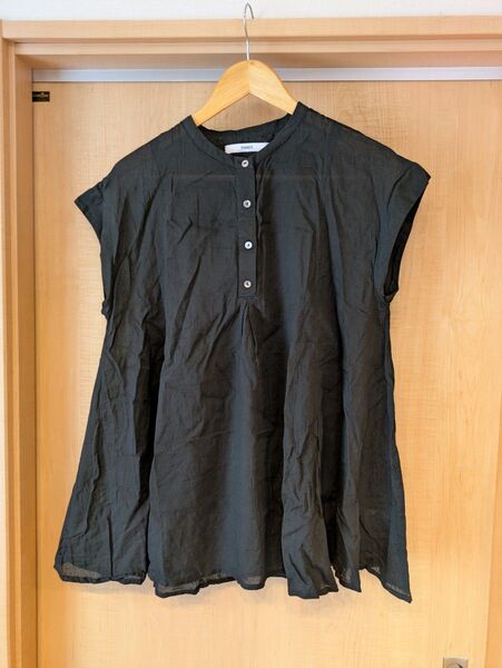 【OMNES】コットンボイル フレンチスリーブフレアシャツ レディース ブラウス フリーサイズ インド綿