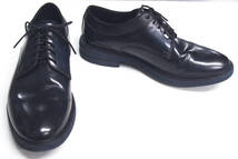 LANVIN COLLECTION ： 青/黒 ムラペイント レザー シューズ （ ランバン 靴 革靴 プレーントゥ LANVIN COLLECTION leather shoes_画像1