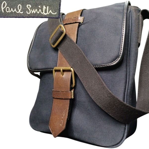Paul Smith London ポールスミス フラップ かぶせ 本革 ショルダーバッグ メッセンジャーバッグ