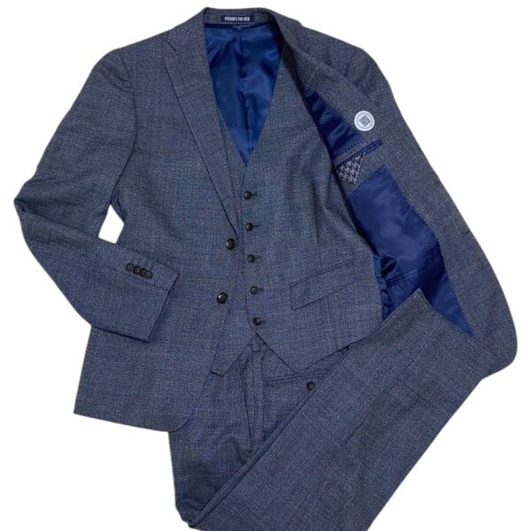 PERSON'S FOR MEN パーソンズフォーメン 3ピース ストレッチ有 ビジネススーツ セットアップ スリーピース メンズ