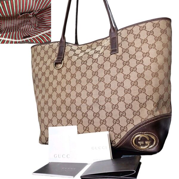 GUCCI グッチ シェリーライン GGスプリーム インターロッキング 舟形 トートバッグ ハンドバッグ イタリア製 自立 PC