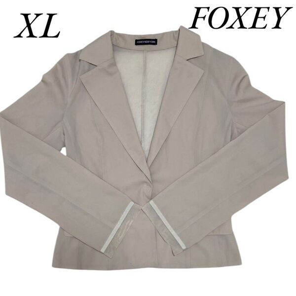 FOXEY NEW YORK フォクシーニューヨークテーラードジャケット メッシュ ストレッチあり 薄手 日本製 XLサイズ