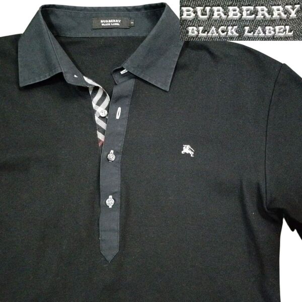 BURBERRY BLACK LABEL バーバリーブラックレーベル ノバチェック 半袖 ポロシャツ ワンポイント ホースロゴ刺繍