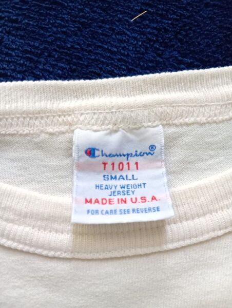 T1011 チャンピオン champion ヘビーウェイト 半袖Tシャツ S オフホワイト