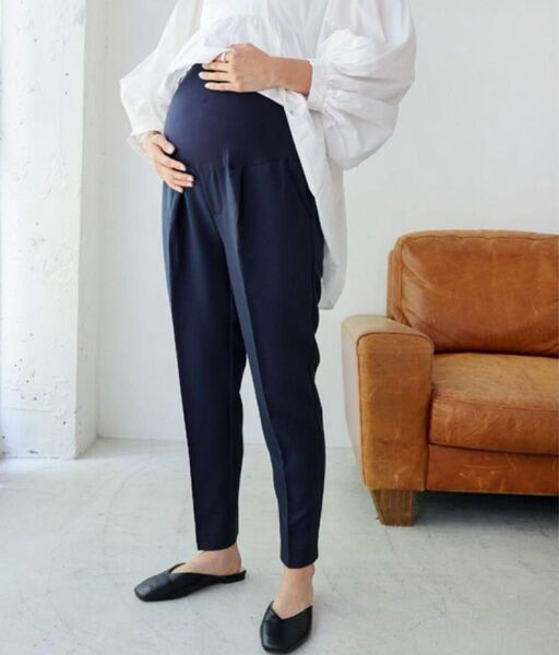 andme マタニティパンツ(春夏) ネイビー M オフィスカジュアル