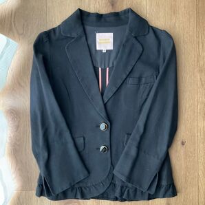 MINIMUM ネイビー 紺 ブレザー 上着 サイズ2 フリル バックリボン