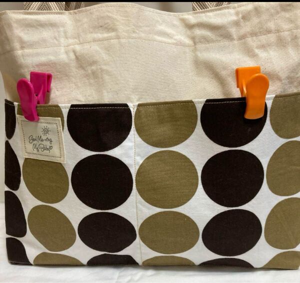 トートバック 手提げ 帆布ベージュ系 ハンドメイド