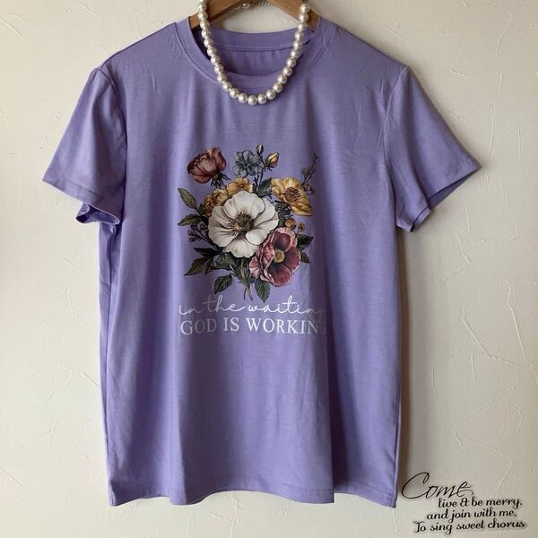 花柄フォトプリントtシャツ 新品 花tシャツ