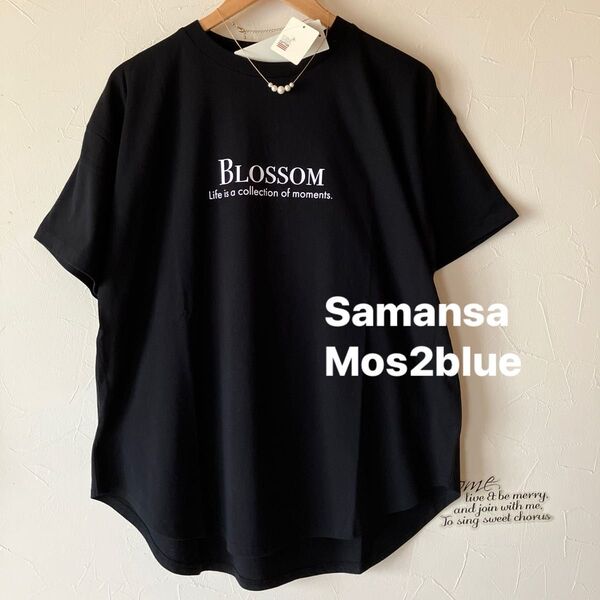 ロゴチュニック プリントtシャツ ロゴtシャツ フォトプリント サマンサモスモスブルー SM2