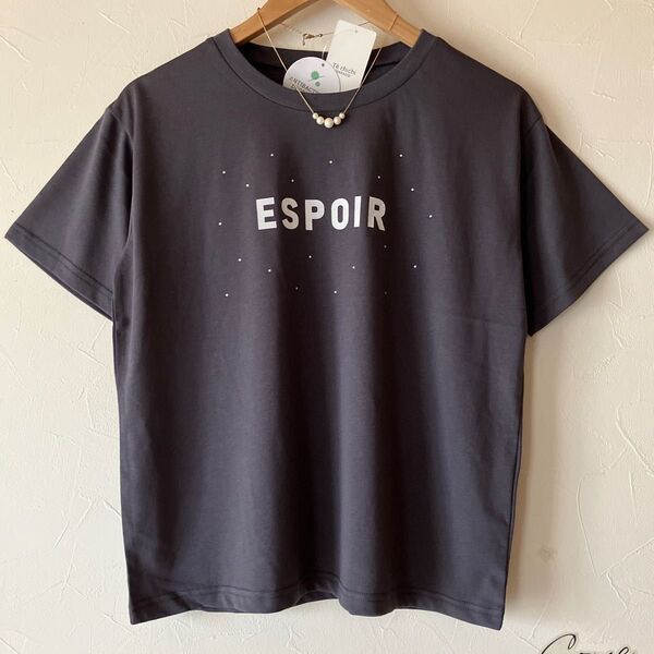 テチチテラス ロゴtシャツ ラインストーンtシャツ 半袖 Tシャツ