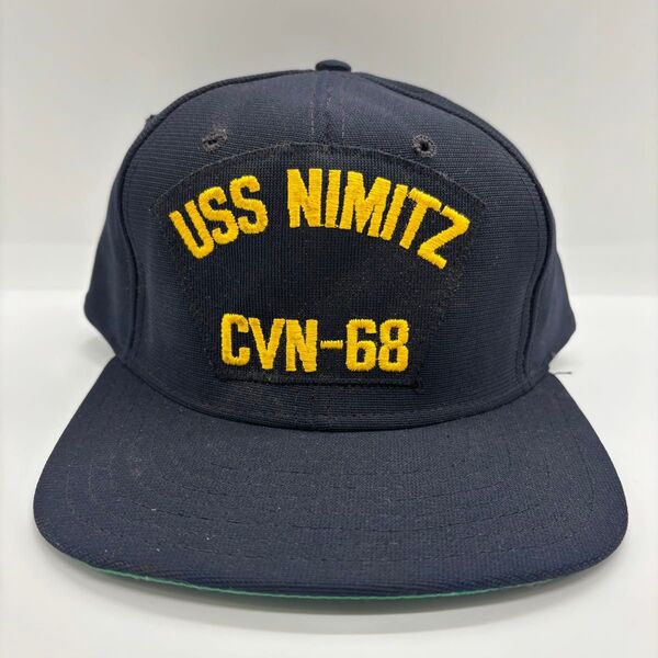 80s ヴィンテージ newera USA製 アメリカ海軍 usnavy ミリタリー 刺繍ロゴ トラッカーキャップ スナップバック