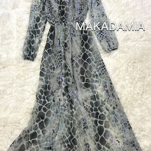 MAKADAMIA シアーロングワンピース リボン 長袖