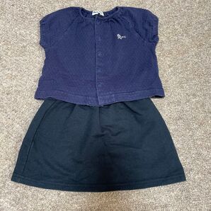 セット売り ムージョンジョン 90cm半袖トップス 無印良品 80cmスカート 女子 スカート