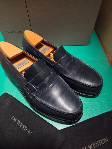 J.M.WESTON 180 ローファー ブルー 6D