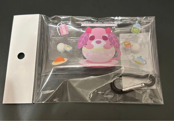 お茶犬 クリアポーチ カラビナ付き ハナ お茶犬カフェ キャラクターグッズ かわいい 新品未使用 未開封
