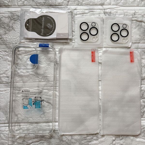 【2+2+1】iPhone 15 Pro Max ガラスフィルム カメラフィルム クリアケース 透明 保護フィルム